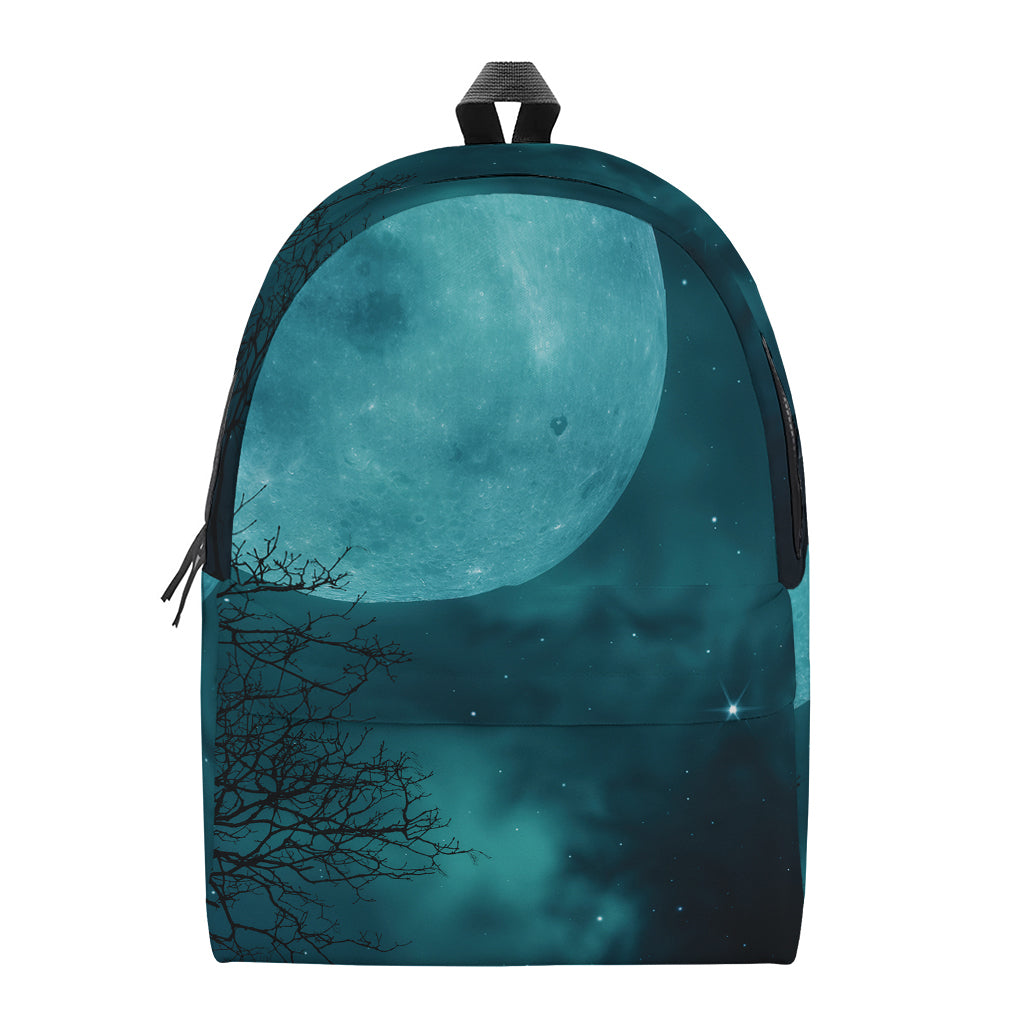 Night Sky And Full Moon Print Backpack