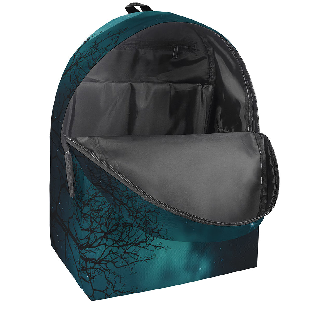 Night Sky And Full Moon Print Backpack