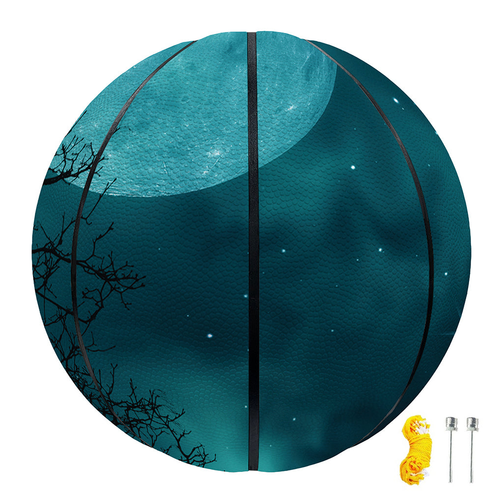 Night Sky And Full Moon Print Basketball