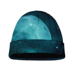 Night Sky And Full Moon Print Beanie