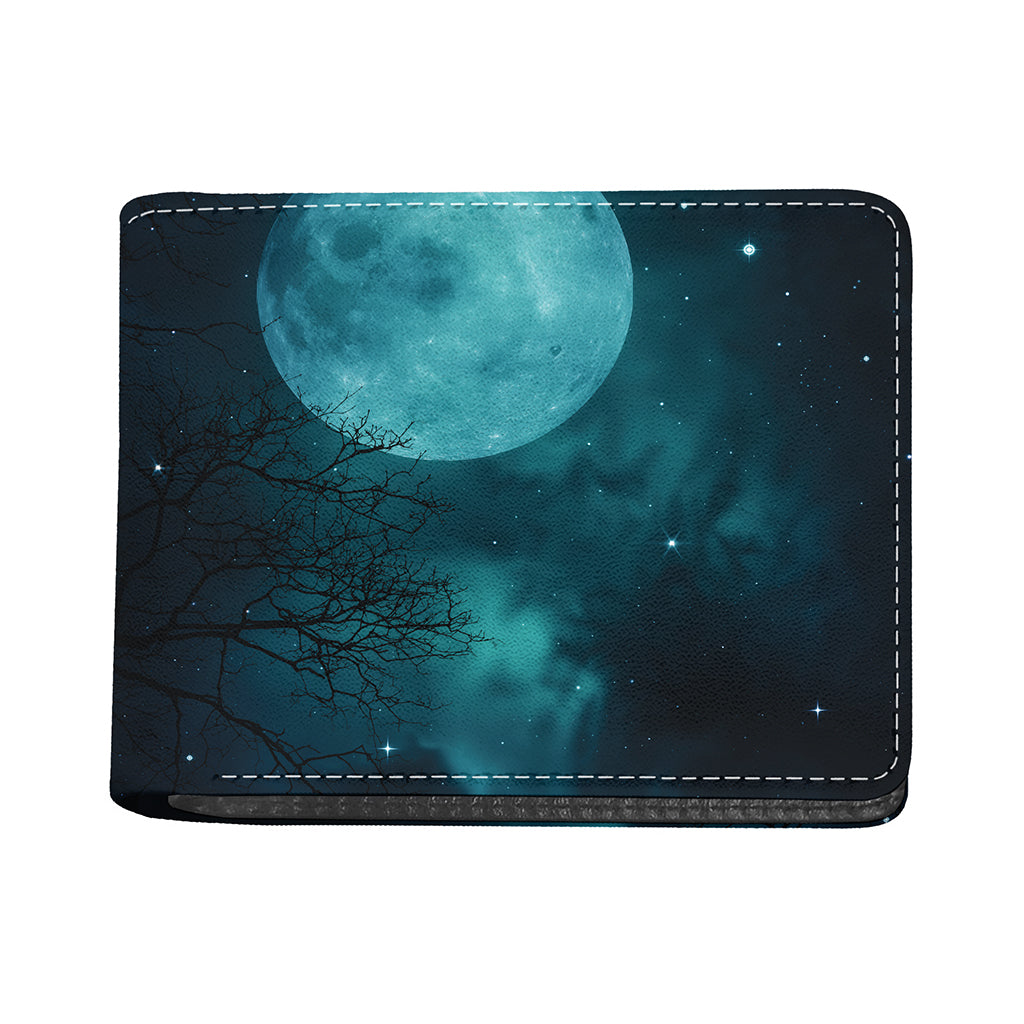 Night Sky And Full Moon Print Bifold Wallet