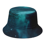 Night Sky And Full Moon Print Bucket Hat