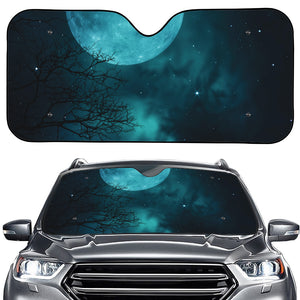 Night Sky And Full Moon Print Car Windshield Sun Shade