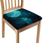 Night Sky And Full Moon Print Chair Cushion Cover