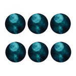 Night Sky And Full Moon Print Coaster Set