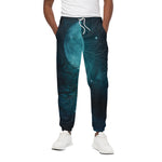 Night Sky And Full Moon Print Cotton Pants