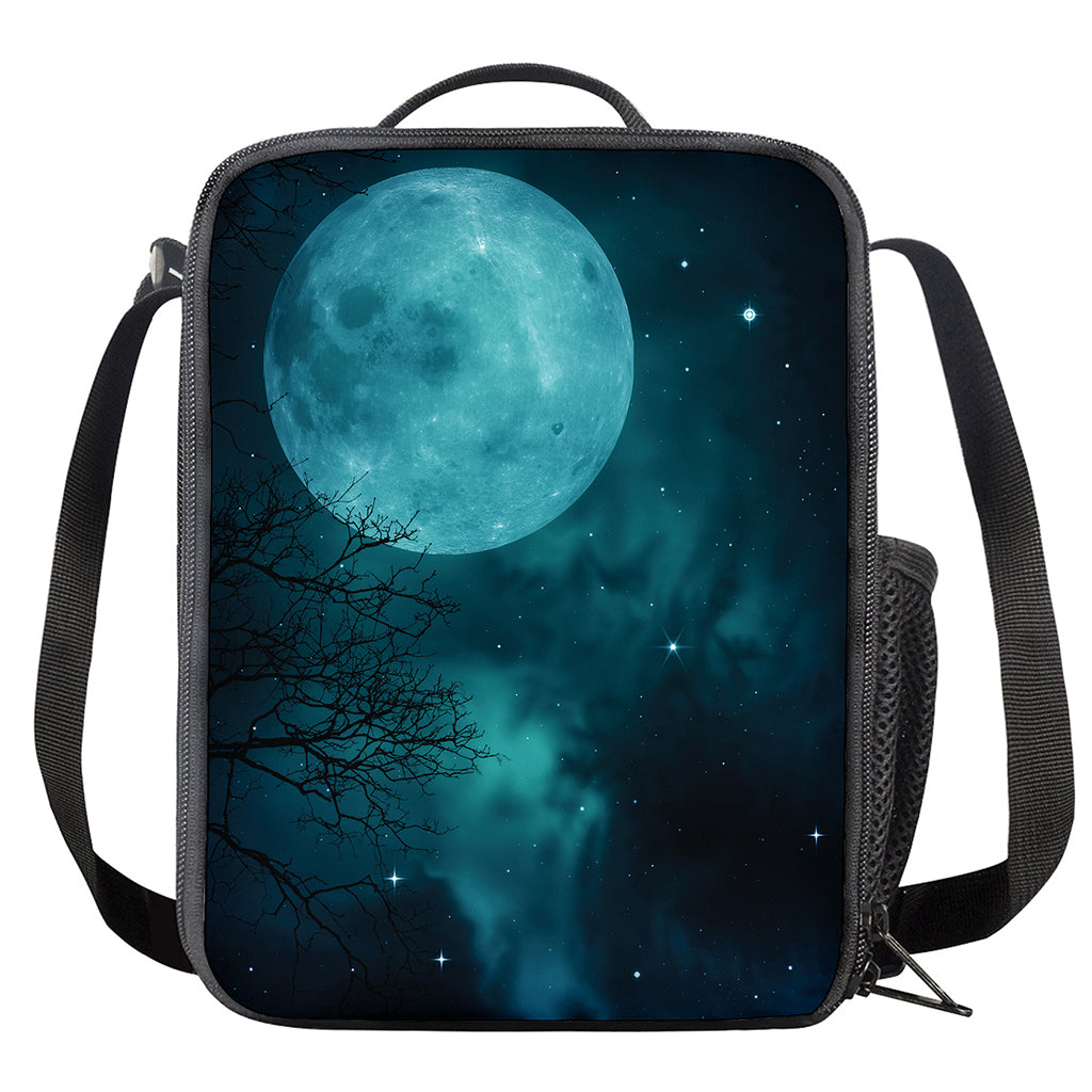 Night Sky And Full Moon Print Crossbody Lunch Bag