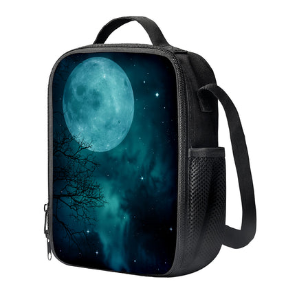 Night Sky And Full Moon Print Crossbody Lunch Bag