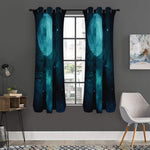 Night Sky And Full Moon Print Curtain