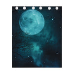 Night Sky And Full Moon Print Curtain