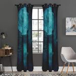 Night Sky And Full Moon Print Curtain
