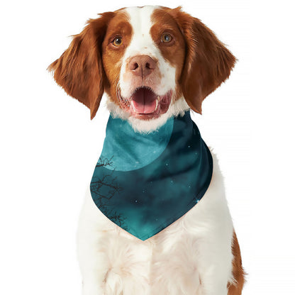Night Sky And Full Moon Print Dog Bandana