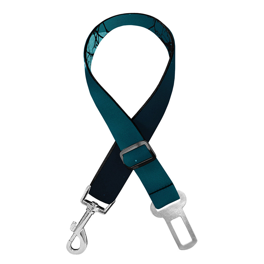 Night Sky And Full Moon Print Dog Seat Belt