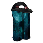 Night Sky And Full Moon Print Double Neoprene Wine Tote