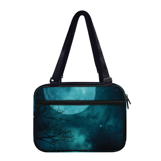 Night Sky And Full Moon Print Double Strap Bible Bag