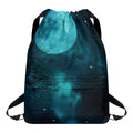 Night Sky And Full Moon Print Drawstring Backpack