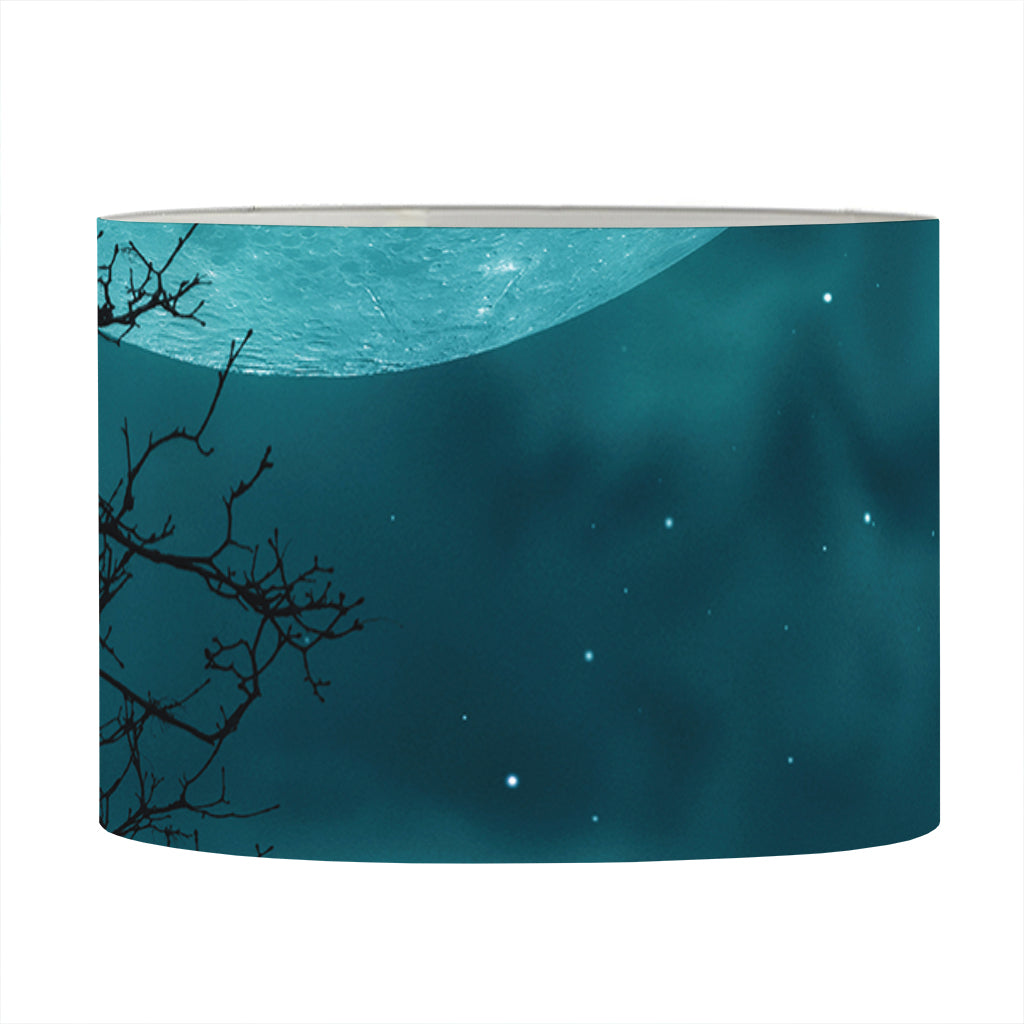 Night Sky And Full Moon Print Drum Lamp Shade