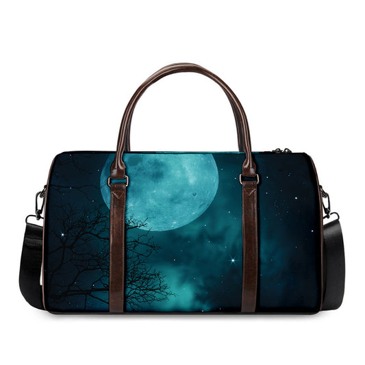 Night Sky And Full Moon Print Duffle Bag