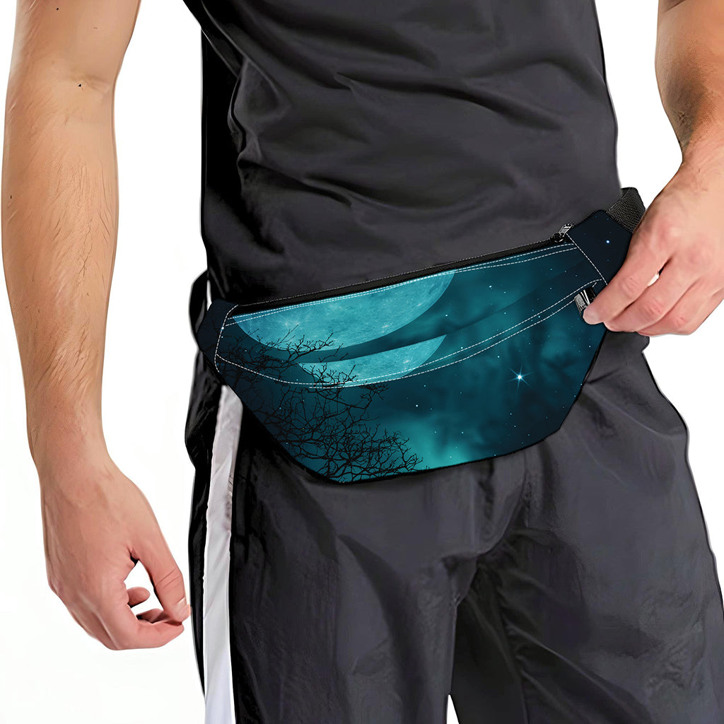 Night Sky And Full Moon Print Fanny Pack