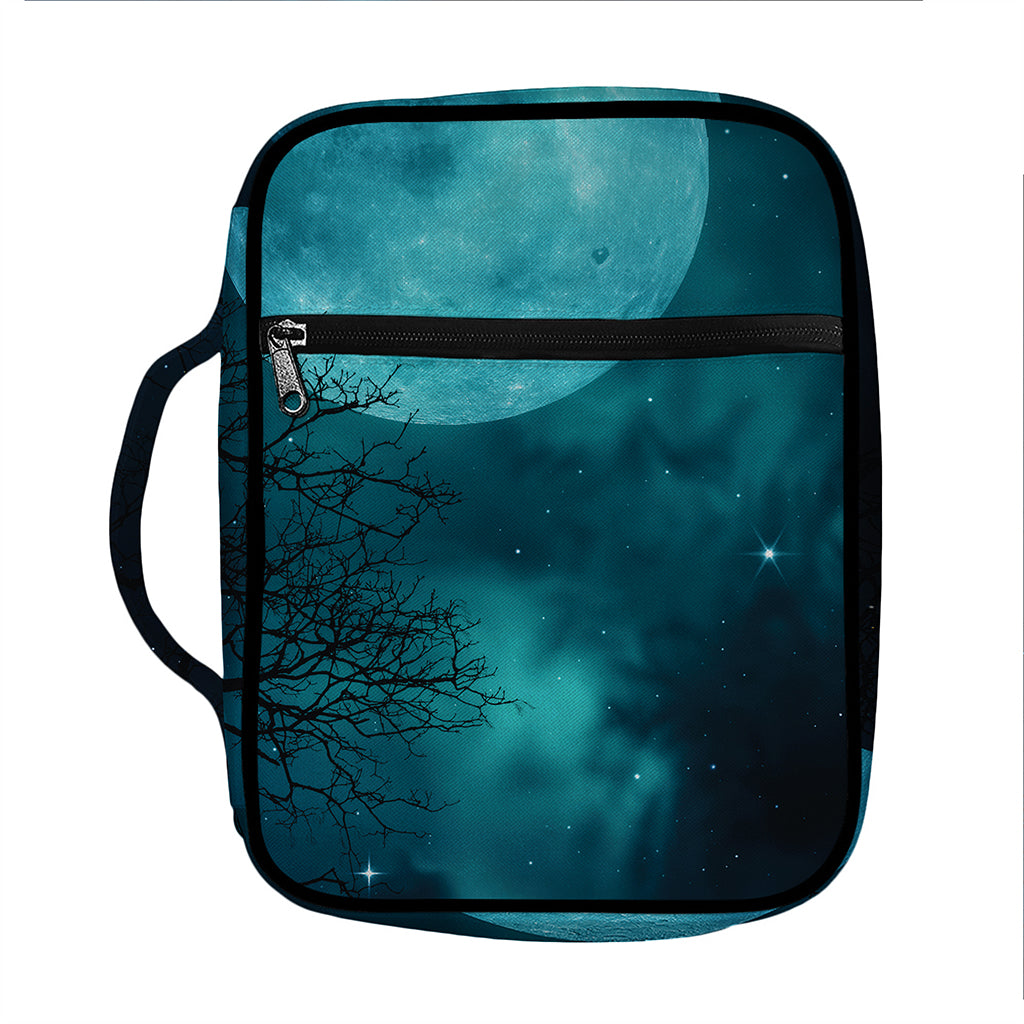 Night Sky And Full Moon Print Front Pocket Bible Bag
