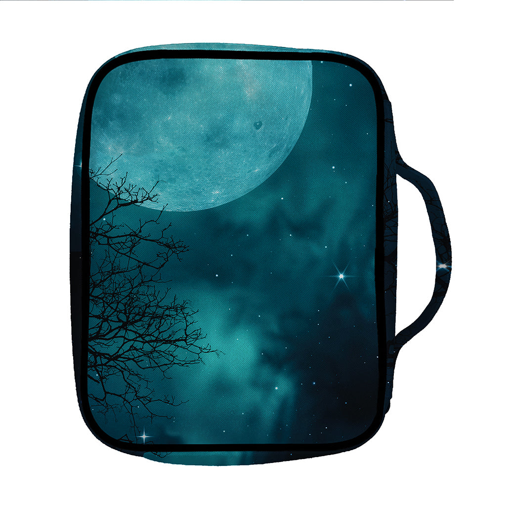 Night Sky And Full Moon Print Front Pocket Bible Bag