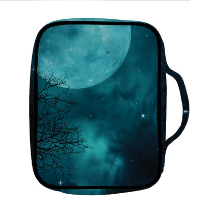 Night Sky And Full Moon Print Front Pocket Bible Bag