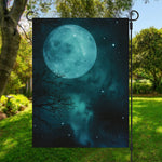 Night Sky And Full Moon Print Garden Flag