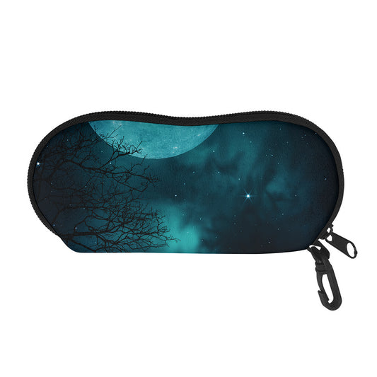 Night Sky And Full Moon Print Glasses Case