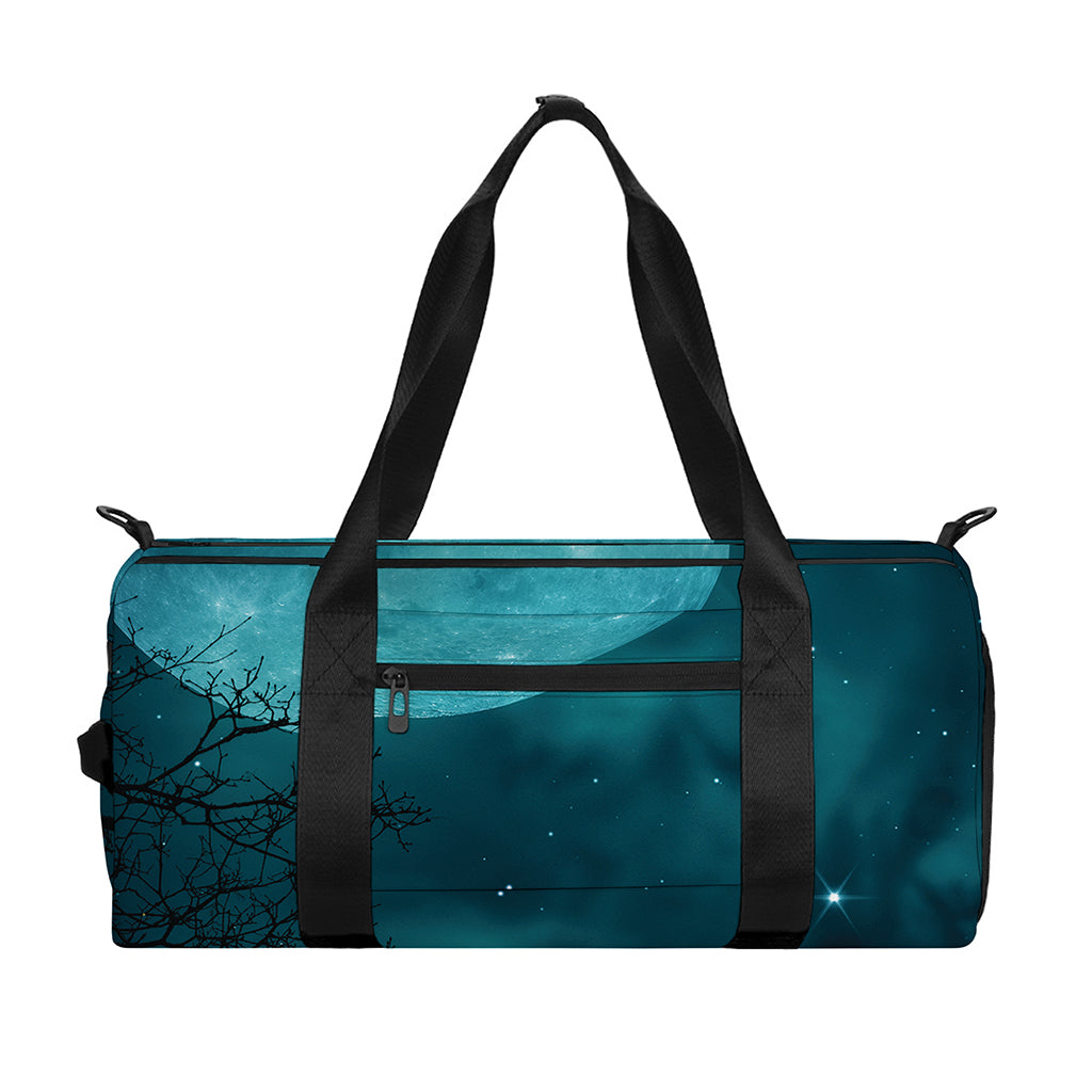 Night Sky And Full Moon Print Gym Bag