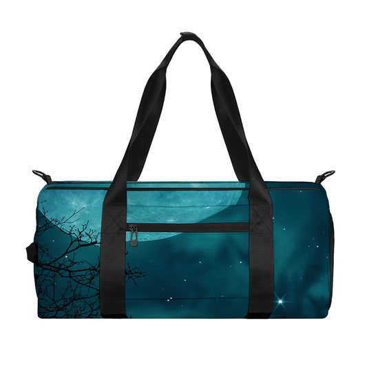 Night Sky And Full Moon Print Gym Bag