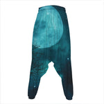 Night Sky And Full Moon Print Hammer Pants