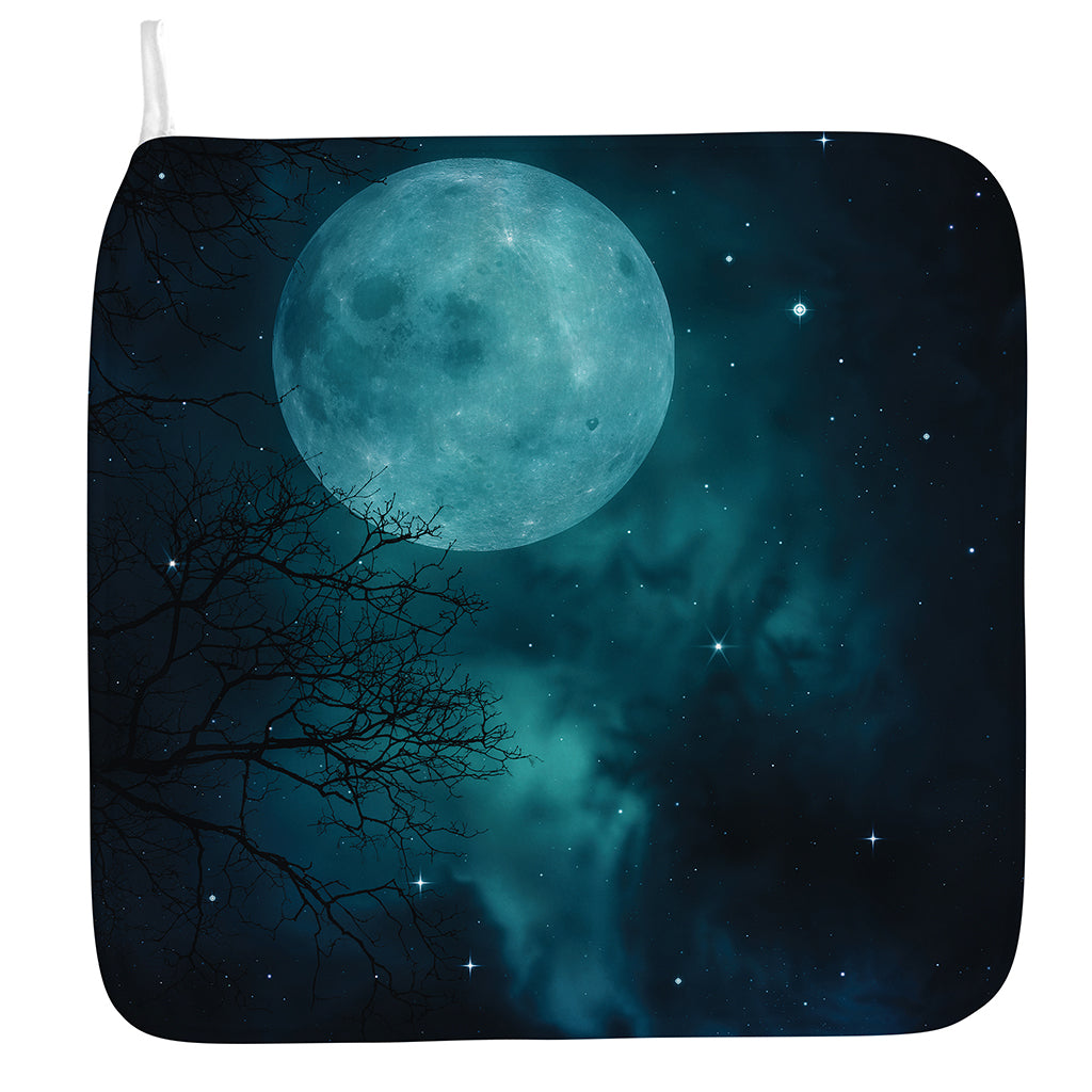 Night Sky And Full Moon Print Hand Towel