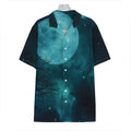 Night Sky And Full Moon Print Hawaiian Shirt