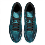 Night Sky And Full Moon Print High Top Leather Sneakers
