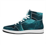 Night Sky And Full Moon Print High Top Leather Sneakers