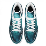 Night Sky And Full Moon Print High Top Leather Sneakers