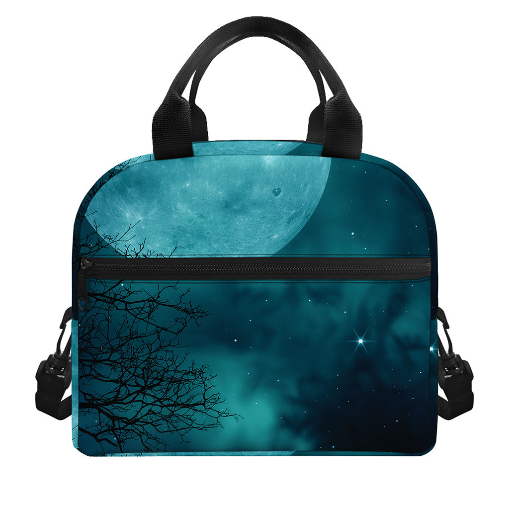 Night Sky And Full Moon Print Insulated Lunch Bag