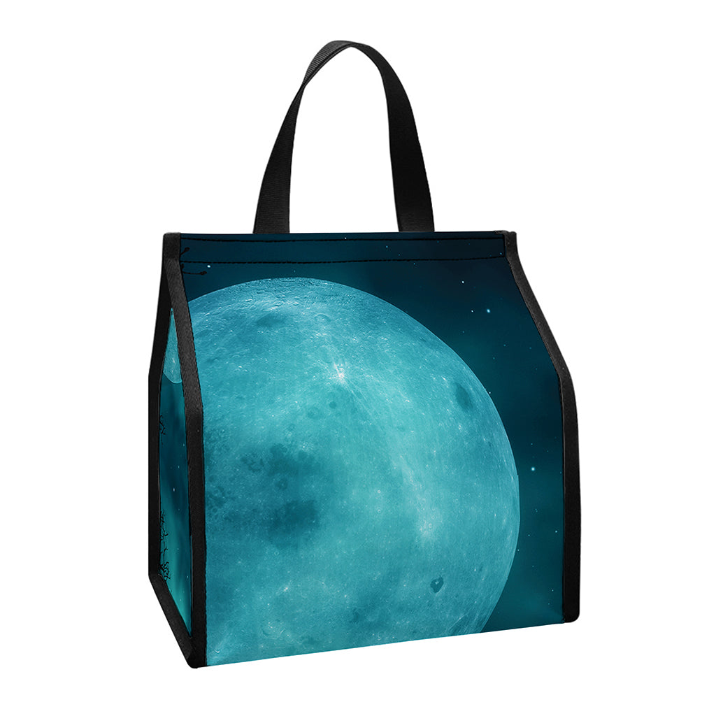 Night Sky And Full Moon Print Insulated Lunch Tote