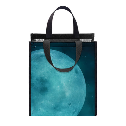 Night Sky And Full Moon Print Insulated Lunch Tote