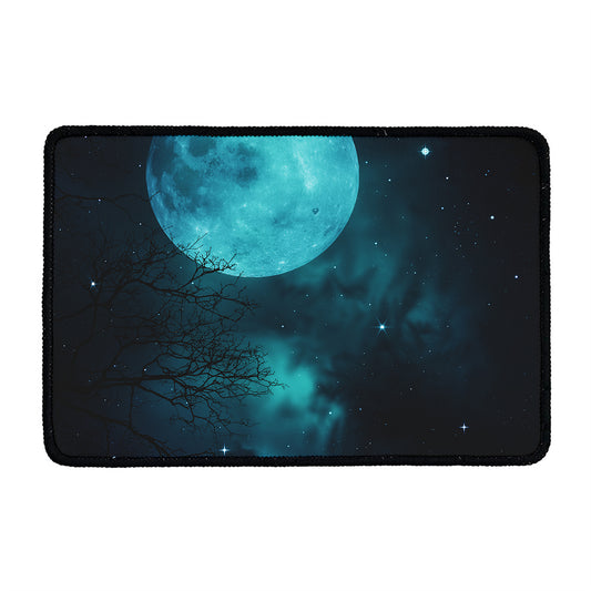 Night Sky And Full Moon Print Kitchen Mat