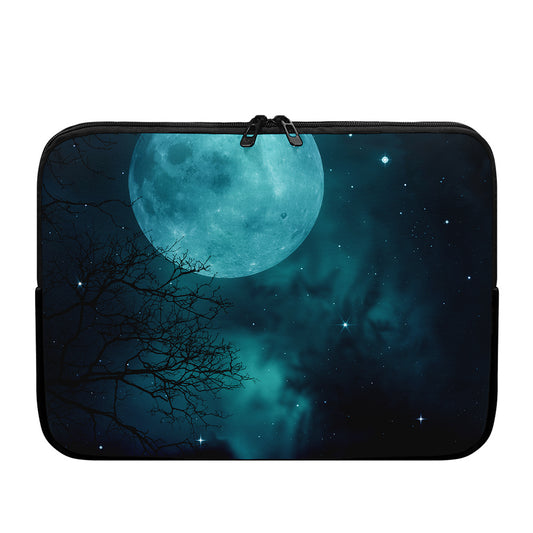 Night Sky And Full Moon Print Laptop Sleeve