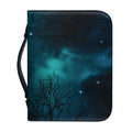 Night Sky And Full Moon Print Leather Bible Cover