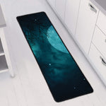 Night Sky And Full Moon Print Long Kitchen Mat