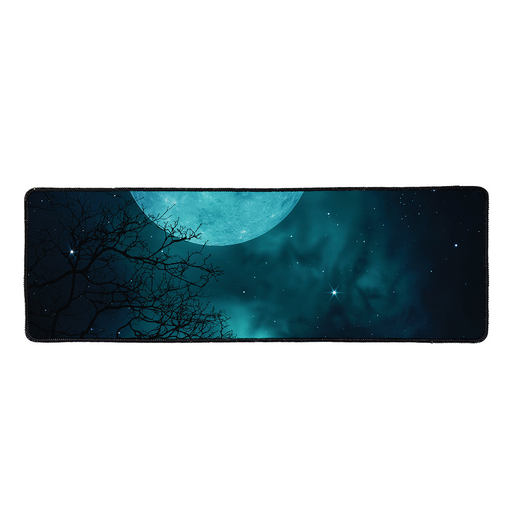 Night Sky And Full Moon Print Long Kitchen Mat