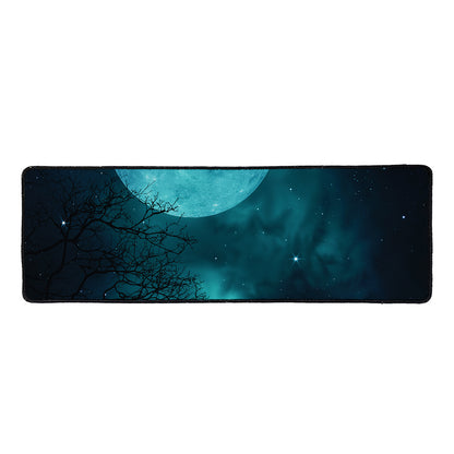 Night Sky And Full Moon Print Long Kitchen Mat
