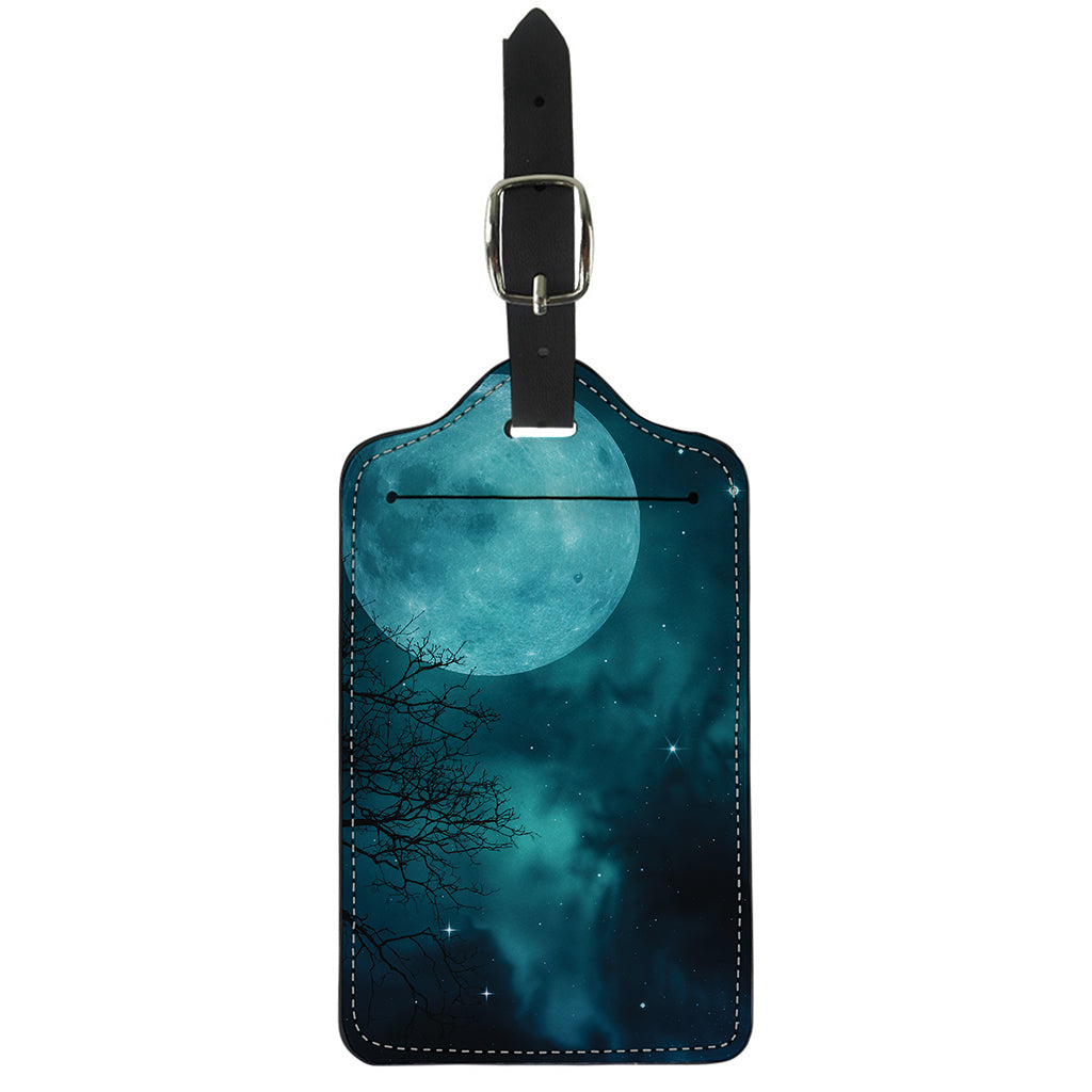 Night Sky And Full Moon Print Luggage Tag