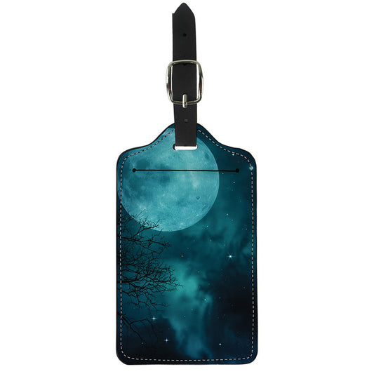 Night Sky And Full Moon Print Luggage Tag