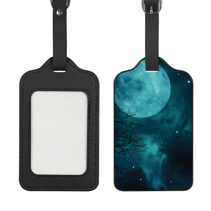 Night Sky And Full Moon Print Luggage Tag
