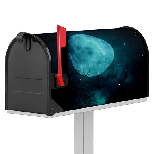 Night Sky And Full Moon Print Mailbox Cover