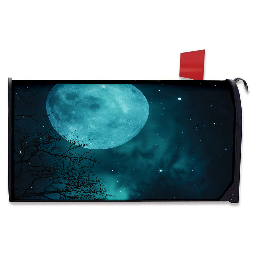 Night Sky And Full Moon Print Mailbox Cover